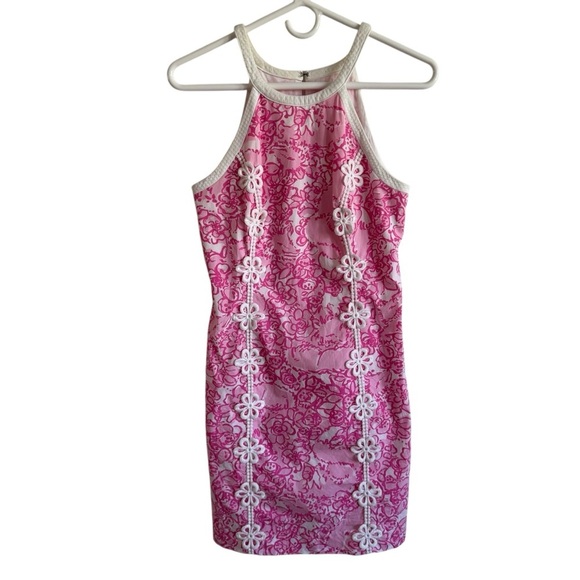 Lilly Pulitzer Pearl Shift Dress, Pink She's a Fox Print, Size 2 - Picture 2 of 8